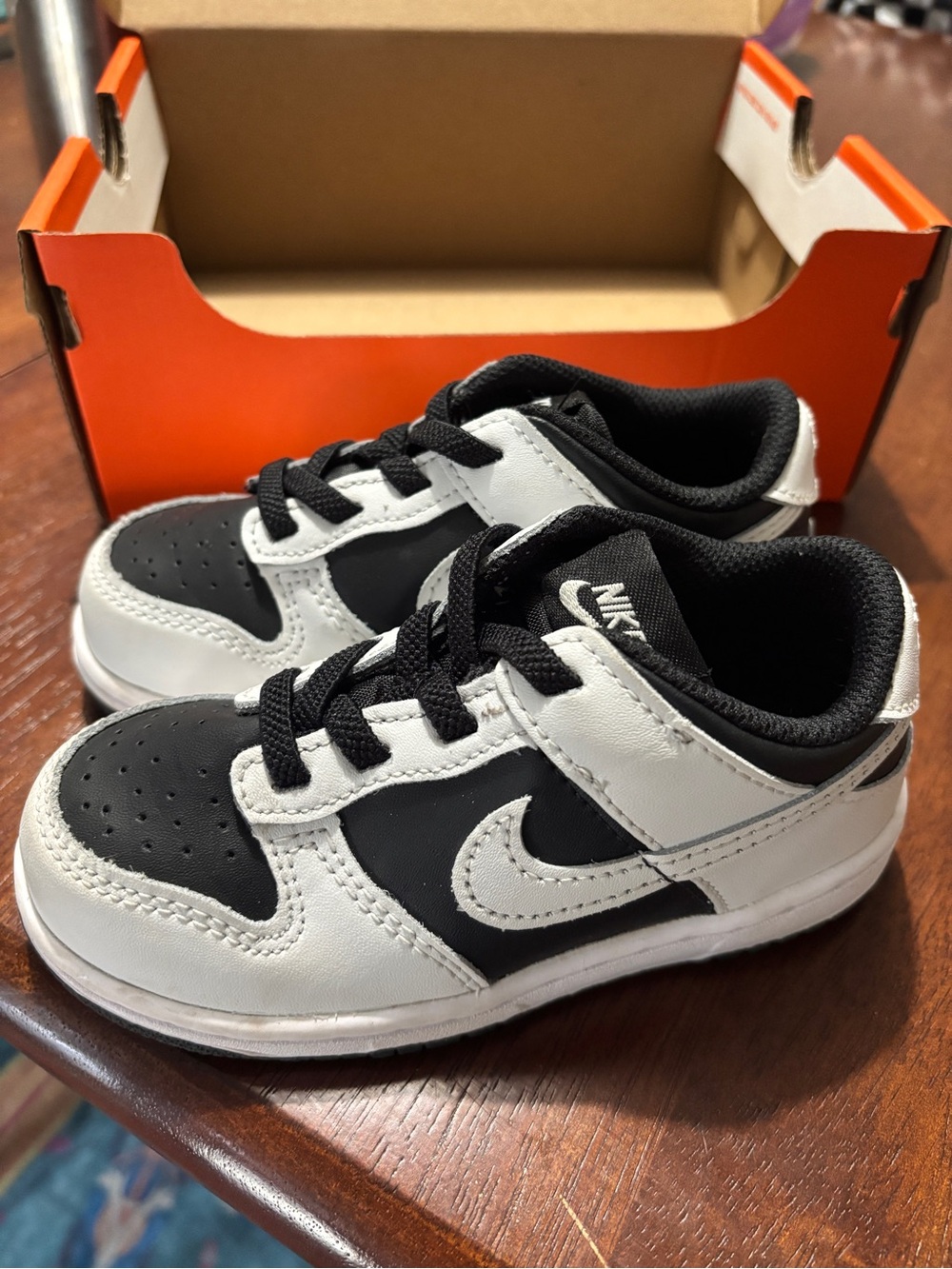 Nike Kids Black and White Dunk Low Sneakers